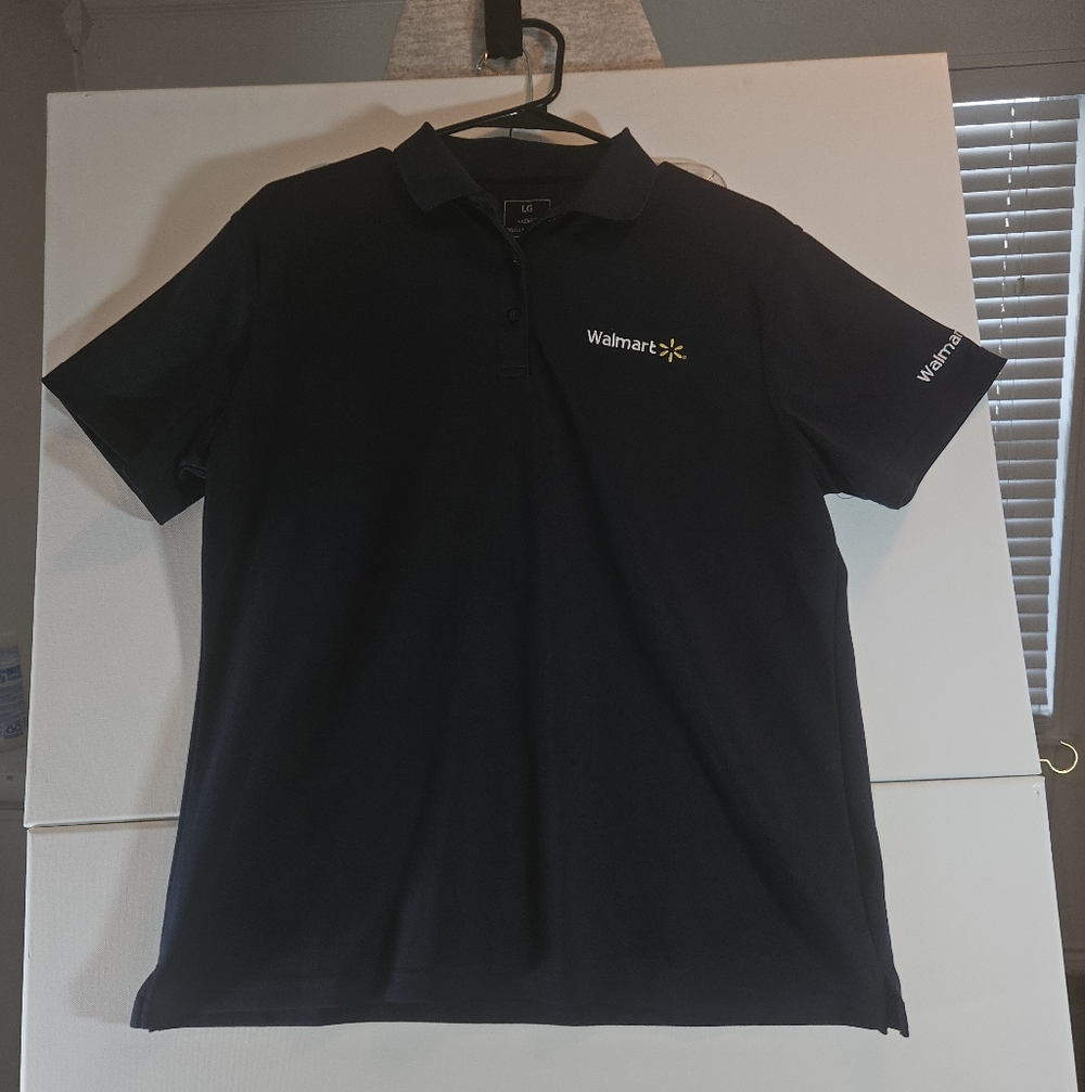 Bundle Of Ladies Walmart Polo Work Shirts Lg Navy Blue